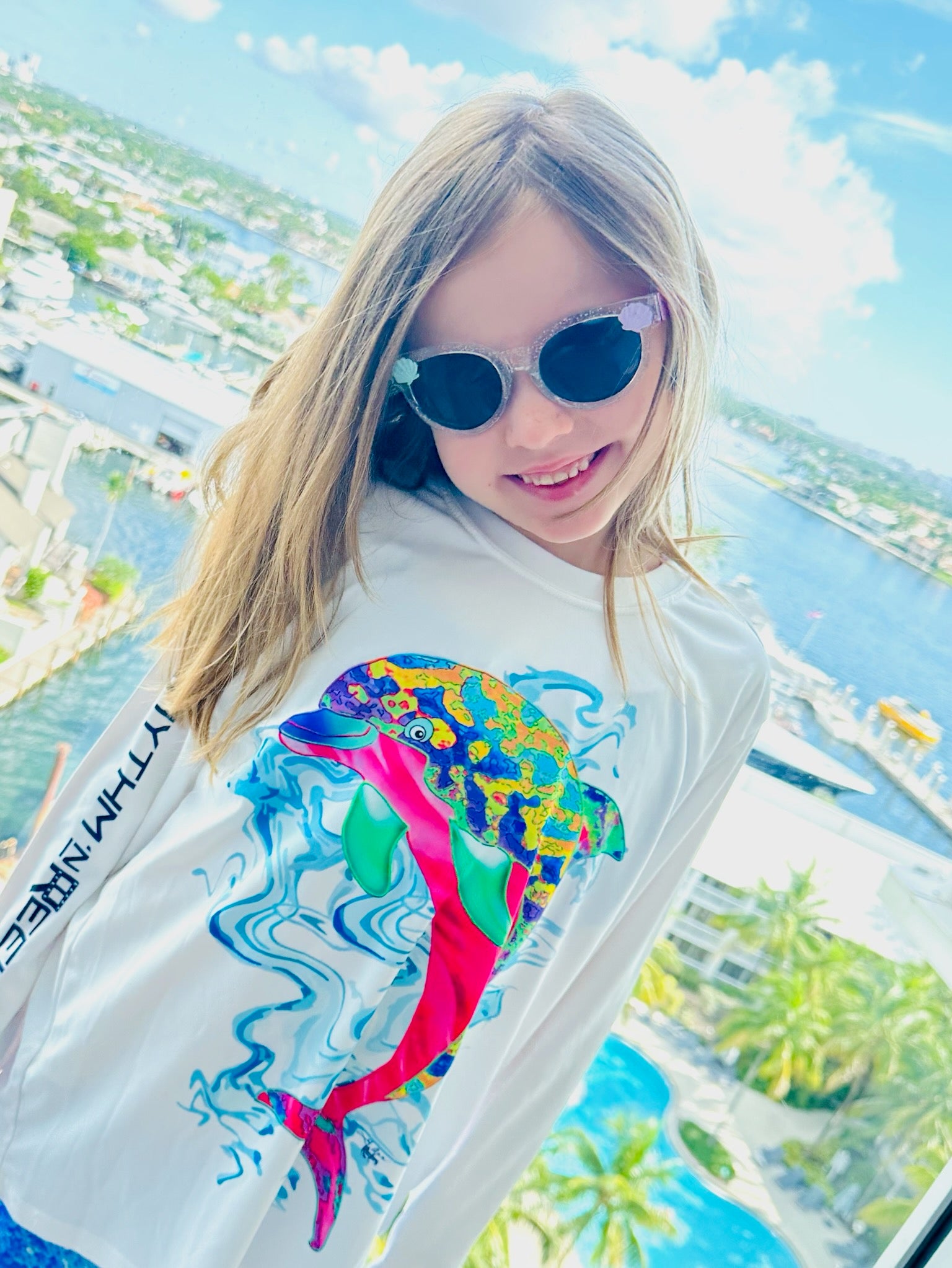 Girls Long Sleeve Dolphin Shirt