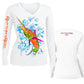 Orange Marlin | Ladies V-Neck Long Sleeve Sport Shirt